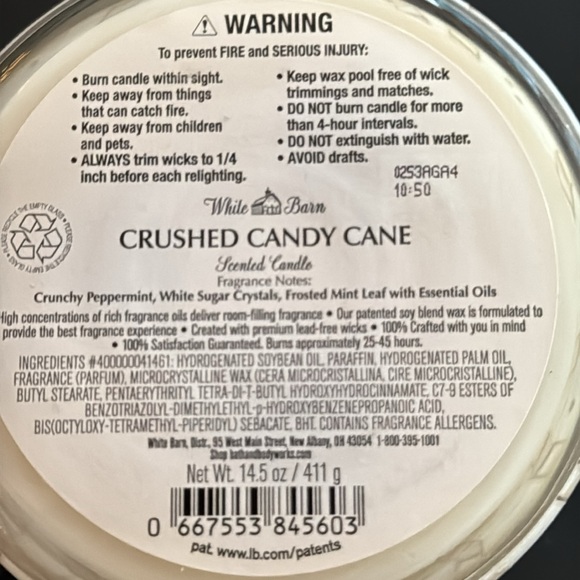 NEW: CRUSHED CANDY CANE - Winter Bath & Body Works Candle Holiday Peppermint - Picture 10 of 10